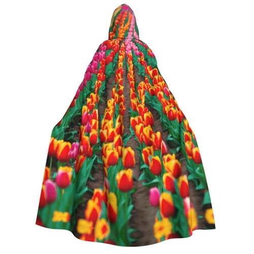 OAZCVBNN Kapuzenumhang mit buntem Tulpenmuster, Unisex, Erwachsene, für Halloween, Weihnachten, Karneval, Mottopartys OAZCVBNN Kapuzenumhang mit buntem Tulpenmuster, Unisex, Erwachsene, für Halloween, Weihnachten, Karneval, Mottopartys von OAZCVBNN