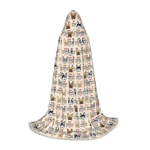 OAZCVBNN Kapuzenumhang mit französischem Hunde-Aufdruck, für Halloween und Karneval, Partys, für Männer, Frauen, Teenager, Kinder OAZCVBNN Kapuzenumhang mit französischem Hunde-Aufdruck, für Halloween und Karneval, Partys, für Männer, Frauen, Teenager, Kinder von OAZCVBNN