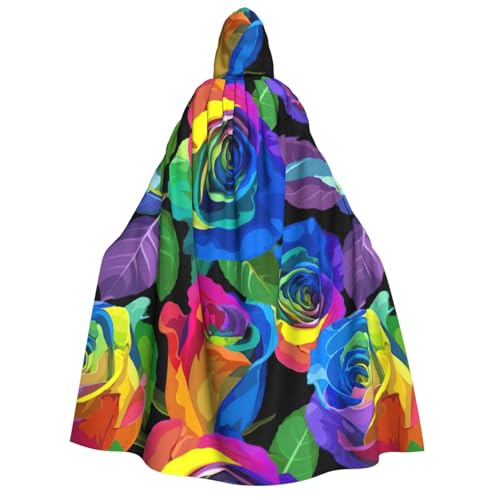 OAZCVBNN Kapuzenumhang mit mehrfarbigen Rosen, Unisex, Erwachsene, für Halloween, Weihnachten, Karneval, Mottopartys OAZCVBNN Kapuzenumhang mit mehrfarbigen Rosen, Unisex, Erwachsene, für Halloween, Weihnachten, Karneval, Mottopartys von OAZCVBNN