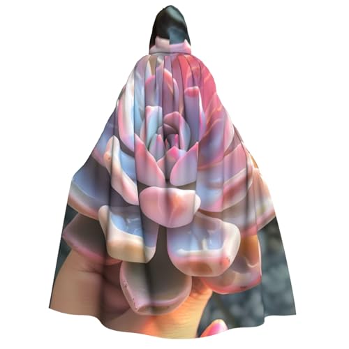 OAZCVBNN Kapuzenumhang mit niedlichem Sukkulenten-Druck, Unisex, Erwachsene, für Halloween, Weihnachten, Karneval, Motto-Partys von OAZCVBNN