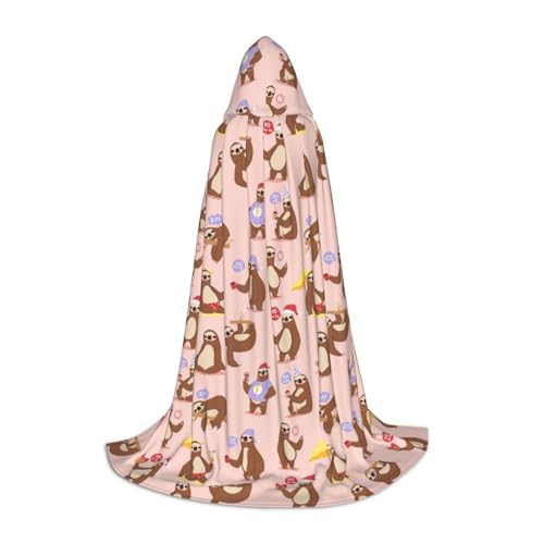 OAZCVBNN Kapuzenumhang mit süßem Faultier-Aufdruck, für Halloween und Karneval, Partys, für Männer, Frauen, Teenager, Kinder OAZCVBNN Kapuzenumhang mit süßem Faultier-Aufdruck, für Halloween und Karneval, Partys, für Männer, Frauen, Teenager, Kinder von OAZCVBNN