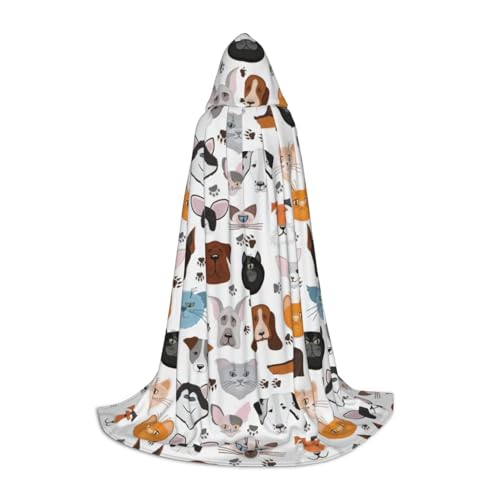 OAZCVBNN Katze Und Hund Gesichter Bulldogge Beagle Labrador Print Wizard Robe Halloween Und Karneval Partys Mit Kapuze Mantel Für Männer Frauen Jugendliche Kinder, blacks, L OAZCVBNN Katze Und Hund Gesichter Bulldogge Beagle Labrador Print Wizard Robe Halloween Und Karneval Partys Mit Kapuze Mantel Für Männer Frauen Jugendliche Kinder, blacks, L von OAZCVBNN