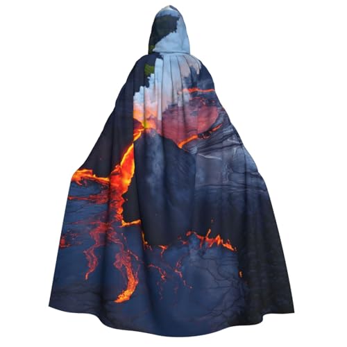 OAZCVBNN Kilauea Kapuzenumhang mit Vulkanen, Unisex, Erwachsene, für Halloween, Weihnachten, Karneval, Mottopartys von OAZCVBNN