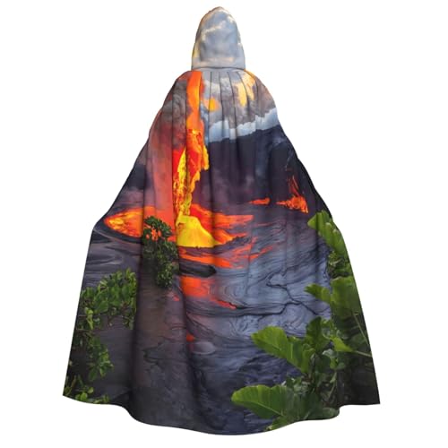 OAZCVBNN Kilauea Kapuzenumhang mit Vulkanen, Unisex, Erwachsene, für Halloween, Weihnachten, Karneval, Mottopartys von OAZCVBNN