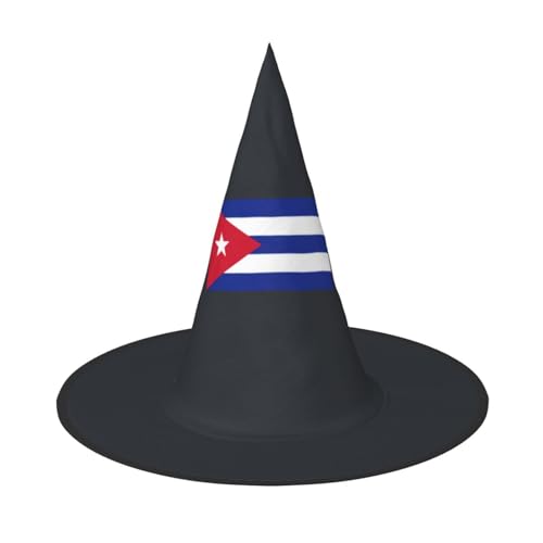 OAZCVBNN Kubanische Flagge Druck Unisex Halloween Hexenhut für Karneval Cosplay Faltbare Kappe und Mottopartys von OAZCVBNN