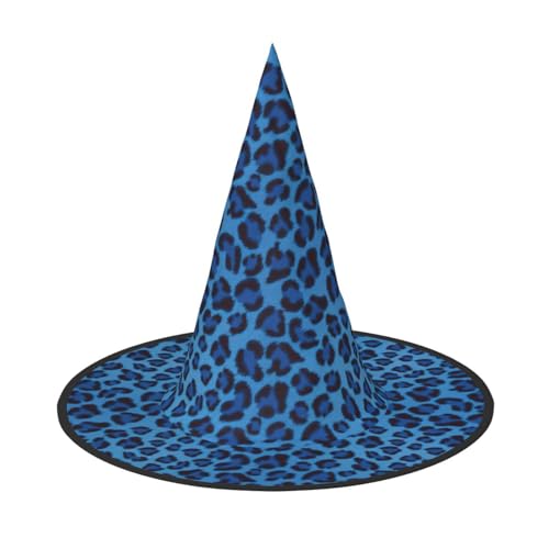 OAZCVBNN Leopardenhaut Tierdruck Unisex Halloween Hexenhut für Karneval Cosplay Faltbare Kappe und Mottopartys von OAZCVBNN