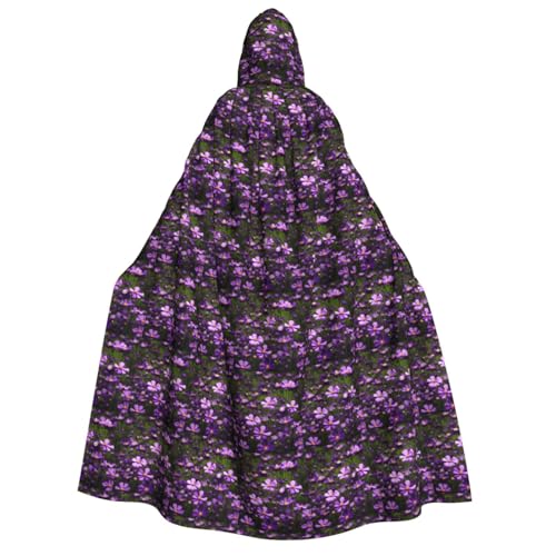 OAZCVBNN Lila Floral Print Mit Kapuze Mantel Unisex Erwachsene Für Halloween Weihnachten Karneval Thema Partys Kostüm von OAZCVBNN