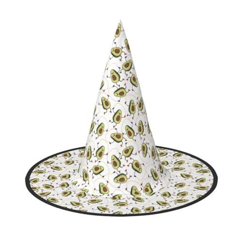 OAZCVBNN Lustiger Cartoon Avocados Druck Unisex Halloween Hexenhut für Karneval Cosplay Faltbare Kappe und Mottopartys von OAZCVBNN