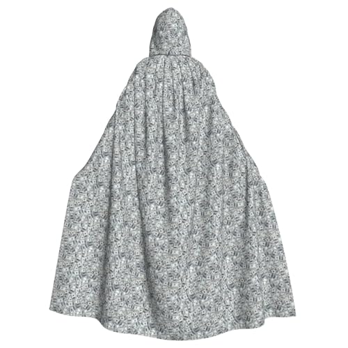 OAZCVBNN Lustiger Dollar-Gelddruck, Halloween-Kapuzenumhang, volle Länge, Erwachsene, Kinder, Unisex, Mittelalter-Kostüm, Cosplay-Kostüm von OAZCVBNN