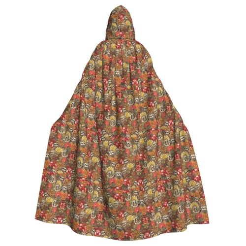 OAZCVBNN Lustiger Faultier-Aufdruck, Halloween-Kapuzenumhang, volle Länge, Erwachsene, Kinder, Unisex, Mittelalter-Kostüm, Cosplay-Kostüm von OAZCVBNN