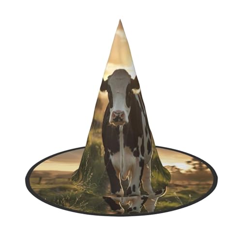 OAZCVBNN Milchkuh Druck Unisex Halloween Hexenhut für Karneval Cosplay Faltbare Kappe und Mottopartys OAZCVBNN Milchkuh Druck Unisex Halloween Hexenhut für Karneval Cosplay Faltbare Kappe und Mottopartys von OAZCVBNN