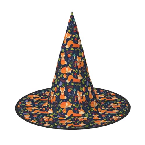 OAZCVBNN Nette Tier Fuchs Blume Druck Unisex Halloween Hexe Hut Für Karneval Cosplay Faltbare Kappe Und Thema Parteien OAZCVBNN Nette Tier Fuchs Blume Druck Unisex Halloween Hexe Hut Für Karneval Cosplay Faltbare Kappe Und Thema Parteien von OAZCVBNN