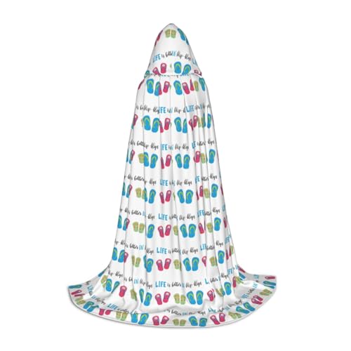 OAZCVBNN Pantolette Kalligraphie Strandschuhe Print Zauberer Bademantel Halloween und Karneval Party Mantel mit Kapuze für Männer Frauen Teenager Kinder von OAZCVBNN