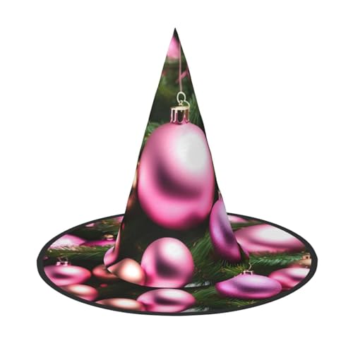 OAZCVBNN Rosa Weihnachten Ball Druck Unisex Halloween Hexenhut für Karneval Cosplay Faltbare Kappe und Mottopartys OAZCVBNN Rosa Weihnachten Ball Druck Unisex Halloween Hexenhut für Karneval Cosplay Faltbare Kappe und Mottopartys von OAZCVBNN