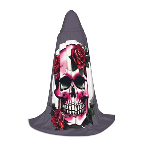 OAZCVBNN Rose Schädel Print Zauberer Bademantel Halloween und Karneval Party Mantel mit Kapuze für Männer Frauen Teenager Kinder OAZCVBNN Rose Schädel Print Zauberer Bademantel Halloween und Karneval Party Mantel mit Kapuze für Männer Frauen Teenager Kinder von OAZCVBNN