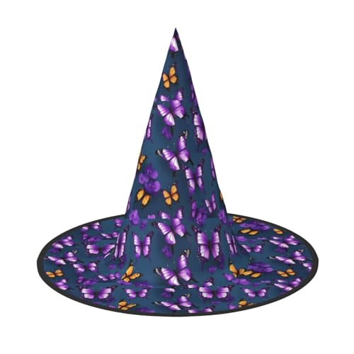 OAZCVBNN Schöne lila Schmetterling Druck Unisex Halloween Hexe Hut für Karneval Cosplay faltbare Mütze und Themenpartys OAZCVBNN Schöne lila Schmetterling Druck Unisex Halloween Hexe Hut für Karneval Cosplay faltbare Mütze und Themenpartys von OAZCVBNN