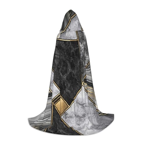 OAZCVBNN Schwarz Marmor Textur Gold Print Charmeur Bademantel Halloween und Karneval Party Mantel mit Kapuze für Männer Frauen Teenager Kinder, Schwarz, M OAZCVBNN Schwarz Marmor Textur Gold Print Charmeur Bademantel Halloween und Karneval Party Mantel mit Kapuze für Männer Frauen Teenager Kinder, Schwarz, M von OAZCVBNN