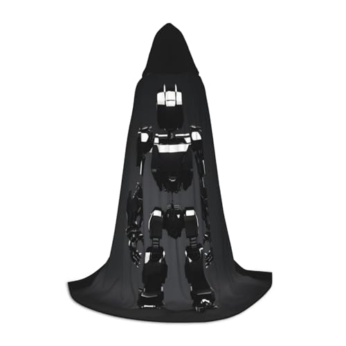 OAZCVBNN Schwarz Roboter Print Zauberer Bademantel Halloween und Karneval Party Mantel mit Kapuze für Männer Frauen Teenager Kinder, Schwarz, S OAZCVBNN Schwarz Roboter Print Zauberer Bademantel Halloween und Karneval Party Mantel mit Kapuze für Männer Frauen Teenager Kinder, Schwarz, S von OAZCVBNN