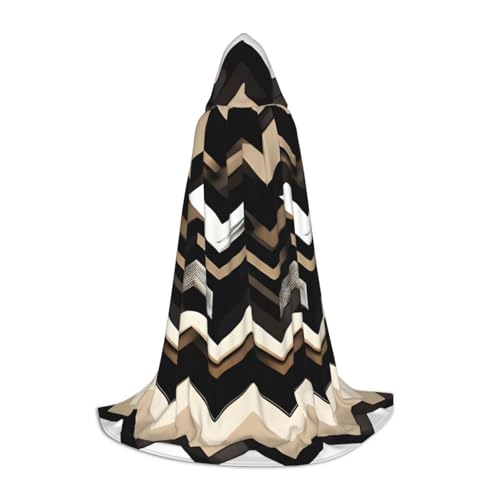 OAZCVBNN Schwarz-Weiß Hellbraun Zickzack Print Zauberer Bademantel Halloween und Karnevalspartys Kapuzenmantel für Männer Frauen Teenager Kinder, Schwarz, L OAZCVBNN Schwarz-Weiß Hellbraun Zickzack Print Zauberer Bademantel Halloween und Karnevalspartys Kapuzenmantel für Männer Frauen Teenager Kinder, Schwarz, L von OAZCVBNN