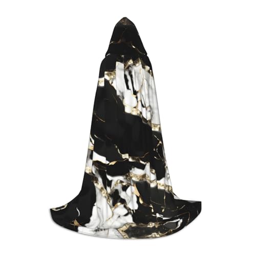 OAZCVBNN Schwarz und weiß Marmor Textur Druck Zauberer Rock Halloween und Karneval Feste Mantel mit Kapuze für Männer Frauen Jugendliche Kinder, schwarzes, M OAZCVBNN Schwarz und weiß Marmor Textur Druck Zauberer Rock Halloween und Karneval Feste Mantel mit Kapuze für Männer Frauen Jugendliche Kinder, schwarzes, M von OAZCVBNN