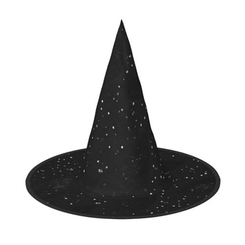 OAZCVBNN Schwarzer schimmernder Druck Unisex Halloween Hexenhut für Karneval Cosplay Faltbare Kappe und Mottopartys von OAZCVBNN