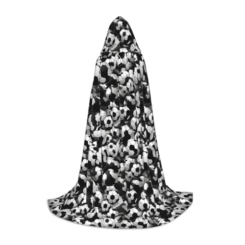 OAZCVBNN Schwarzer und weißer Fußball-Druck, Zauberer-Robe, Halloween und Karneval, Partys, Kapuzenumhang für Männer, Frauen, Teenager, Kinder OAZCVBNN Schwarzer und weißer Fußball-Druck, Zauberer-Robe, Halloween und Karneval, Partys, Kapuzenumhang für Männer, Frauen, Teenager, Kinder von OAZCVBNN