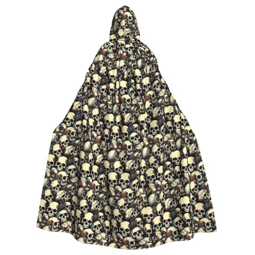 OAZCVBNN Totenkopf-Skelett-Druck, Halloween-Kapuzenumhang, volle Länge, Erwachsene, Kinder, Unisex, mittelalterliches Cosplay-Kostüm OAZCVBNN Totenkopf-Skelett-Druck, Halloween-Kapuzenumhang, volle Länge, Erwachsene, Kinder, Unisex, mittelalterliches Cosplay-Kostüm von OAZCVBNN