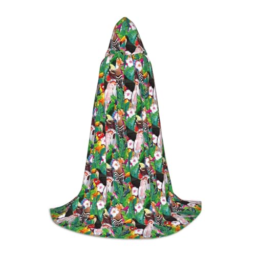 OAZCVBNN Tropische Vögel und Blätter Pflanzen Print Zauberer Bademantel Halloween und Karneval Party Mantel mit Kapuze für Männer Frauen Teenager Kinder, Schwarz, M OAZCVBNN Tropische Vögel und Blätter Pflanzen Print Zauberer Bademantel Halloween und Karneval Party Mantel mit Kapuze für Männer Frauen Teenager Kinder, Schwarz, M von OAZCVBNN