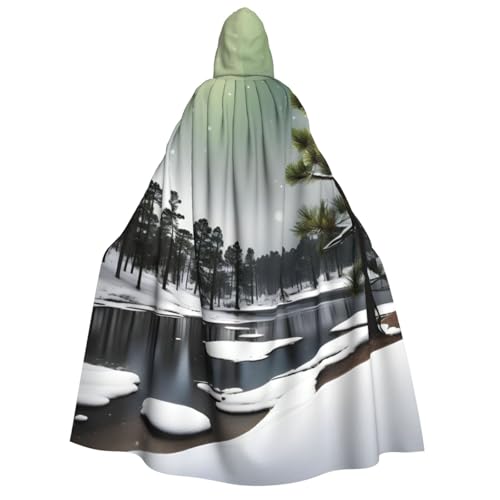 OAZCVBNN Umhang mit Kapuze und Tannennadelbaum, Unisex, Erwachsene, für Halloween, Weihnachten, Karneval, Mottopartys von OAZCVBNN