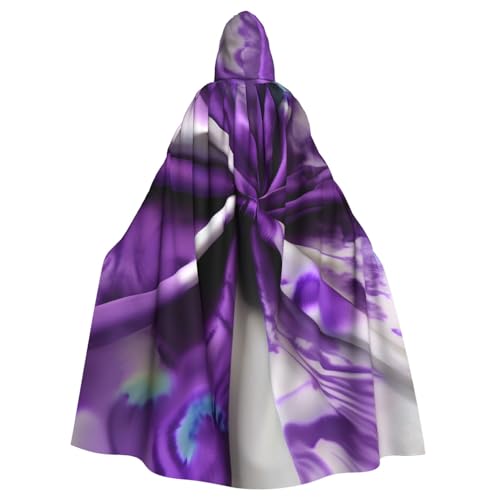 OAZCVBNN Violetter Batikblumen-Umhang mit Kapuze, volle Länge, Erwachsene, Kinder, Unisex, mittelalterliches Cosplay-Kostüm von OAZCVBNN