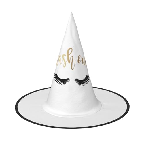 OAZCVBNN Wimpern Druck Unisex Halloween Hexenhut für Karneval Cosplay Faltbare Kappe und Mottopartys von OAZCVBNN