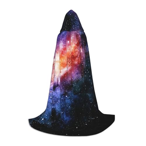 OAZCVBNN Zauberer-Bademantel mit Galaxie-Motiv im Universum, für Halloween und Karneval, Partys, Kapuzenumhang für Männer, Frauen, Teenager, Kinder von OAZCVBNN
