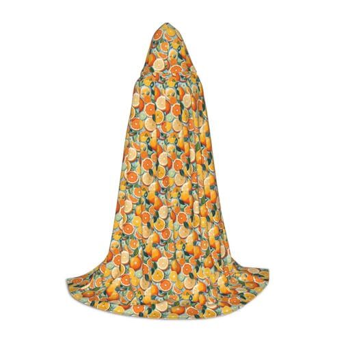 OAZCVBNN Zauberer-Bademantel mit Zitrusfrüchten, für Halloween und Karneval, Partys, Kapuzenumhang für Männer, Frauen, Teenager, Kinder von OAZCVBNN