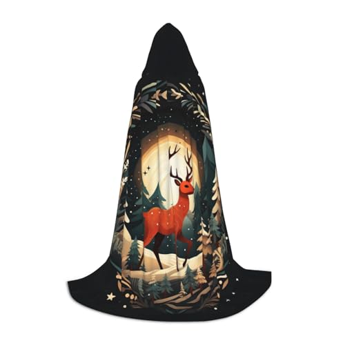 OAZCVBNN Zauberer-Robe mit Aufschrift "Merry Christmas", für Halloween und Karneval, Partys, Kapuzenumhang für Männer, Frauen, Teenager, Kinder von OAZCVBNN