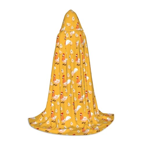 OAZCVBNN Zauberer-Robe mit Huhn-Motiv, für Halloween und Karneval, Partys, Kapuzenumhang für Männer, Frauen, Teenager, Kinder von OAZCVBNN
