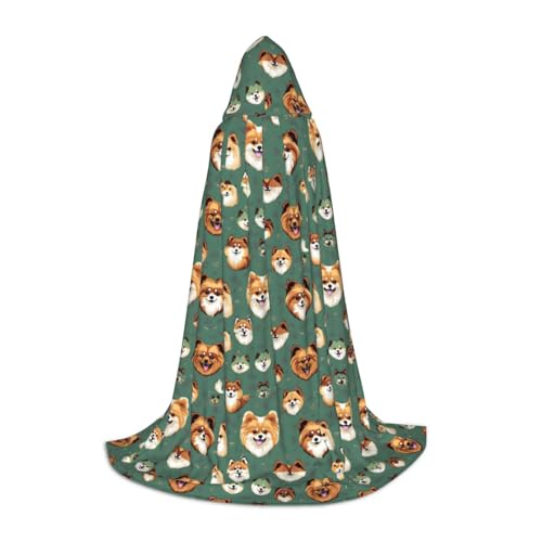 OAZCVBNN Zauberer-Robe mit Zwergspitzmuster, für Halloween und Karneval, Partys, Kapuzenumhang für Männer, Frauen, Teenager, Kinder von OAZCVBNN