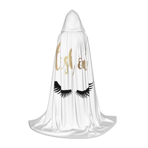 OAZCVBNN Zauberer-Umhang mit Wimpernaufdruck, für Halloween und Karneval, Partys, Kapuzenumhang für Männer, Frauen, Teenager, Kinder von OAZCVBNN