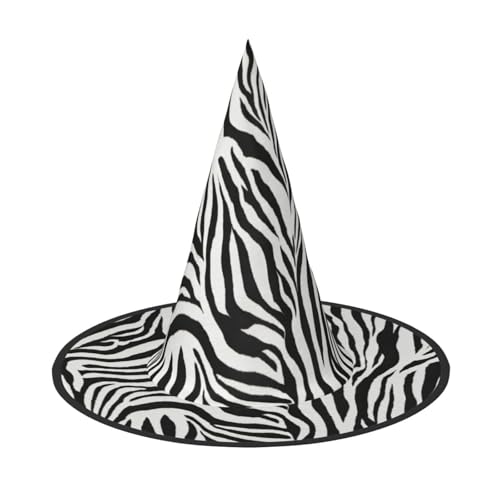 OAZCVBNN Zebra Print Unisex Halloween Hexenhut für Karneval Cosplay Faltbare Kappe und Mottopartys OAZCVBNN Zebra Print Unisex Halloween Hexenhut für Karneval Cosplay Faltbare Kappe und Mottopartys von OAZCVBNN