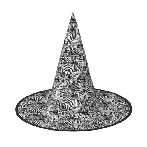 OAZCVBNN Zebra Print Unisex Halloween Hexenhut für Karneval Cosplay Faltbare Kappe und Mottopartys OAZCVBNN Zebra Print Unisex Halloween Hexenhut für Karneval Cosplay Faltbare Kappe und Mottopartys von OAZCVBNN