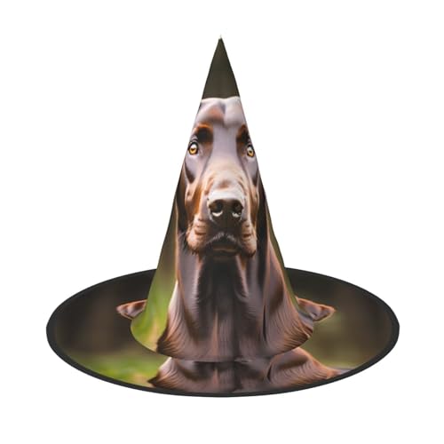 OAZCVBNN braun Labrador Retriever Print Unisex Halloween Hexe Hut für Karneval Cosplay faltbare Mütze und Themenpartys von OAZCVBNN