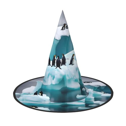 Pinguine auf dem Eisberg Druck Unisex Halloween Hexenhut für Karneval Cosplay Faltbare Kappe und Mottopartys von OAZCVBNN