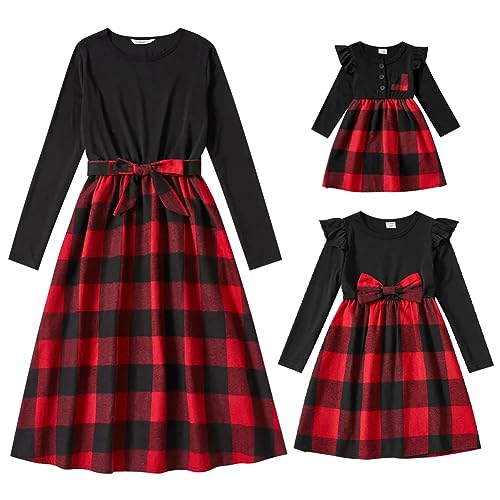Mutter Tochter Weihnachtskleid Kariert Familie Passendes Outfit Herbst Winter Lang�rm Mama M�dchen Passend Kleidung Freizeitkleid Festkleid Abendkleid Mutter Tochter Weihnachtskleid Kariert Familie Passendes Outfit Herbst Winter Lang�rm Mama M�dchen Passend Kleidung Freizeitkleid Festkleid Abendkleid von OBEEII