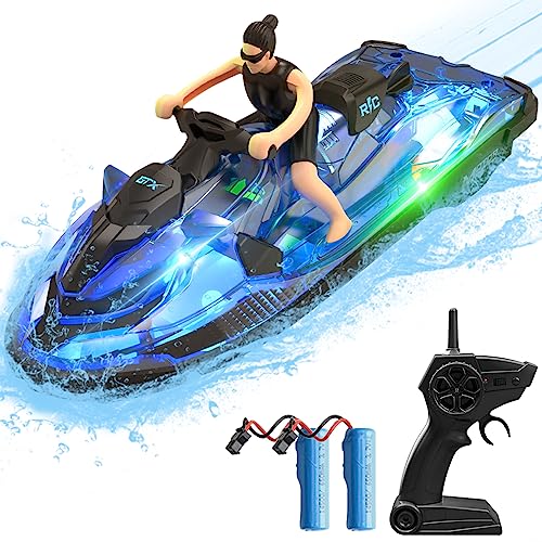 OBEST 2,4 GHz ferngesteuertes Motorboot, ferngesteuertes Boot, mit LED-Leuchten und Simulationspuppen, 2 Batterien, Spielzeug für Erwachsene/Kinder, geeignet für Schwimmbäder und Seen OBEST 2,4 GHz ferngesteuertes Motorboot, ferngesteuertes Boot, mit LED-Leuchten und Simulationspuppen, 2 Batterien, Spielzeug für Erwachsene/Kinder, geeignet für Schwimmbäder und Seen von OBEST