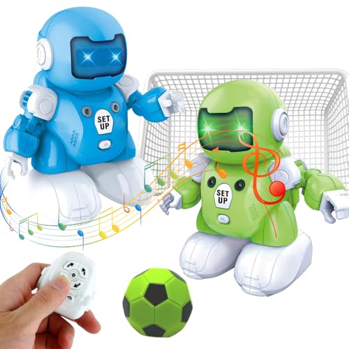 OBEST 2 PCS Soccer Roboter für Kinder, Kampfroboter, Ferngesteuertes Fußballspiel Mit Musik und Licht, RC Toy für Jungen von OBEST