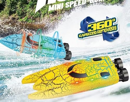 OBEST 2.4G automatisch rollt Mini Fernbedienung Schnellboot, Kleines aufladendes Fernbedienendes Boot von OBEST