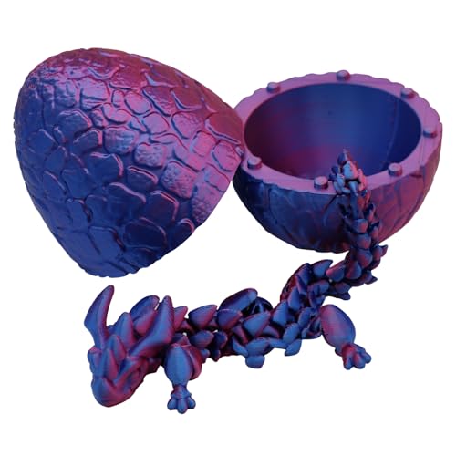 OBEST 3D Gedrucktes Drachenei,Realistische Beweglicher Drachen Figuren mit Abnehmbare Eierschale, Geschenkspielzeug für Kinder Erwachsene,Heimbüro- Desktop Dekoration,Verlaufsfarbe von OBEST