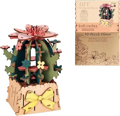 OBEST 3D Puzzle Bouquet, Holz DIY Kaktus Modell, Ewige Blumen, Wohndekoration, Geeignet für Kinder Puzzle Geschenk OBEST 3D Puzzle Bouquet, Holz DIY Kaktus Modell, Ewige Blumen, Wohndekoration, Geeignet für Kinder Puzzle Geschenk von OBEST