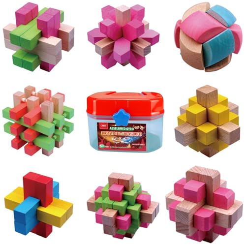 OBEST 8 Stück 3D IQ Holzpuzzle, Brainteaser Knobelspiele Set mit Aufbewahrungsbox, Intelligenz Pädagigisches Denkspiel, Klassisch Holzspielzeug Geduldspiel Logikspiele für Kinder und Erwachsene OBEST 8 Stück 3D IQ Holzpuzzle, Brainteaser Knobelspiele Set mit Aufbewahrungsbox, Intelligenz Pädagigisches Denkspiel, Klassisch Holzspielzeug Geduldspiel Logikspiele für Kinder und Erwachsene von OBEST