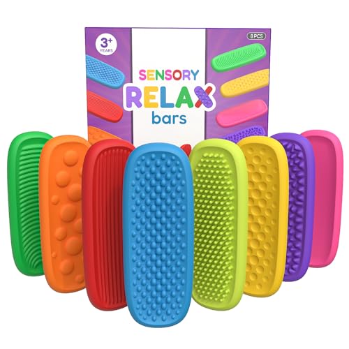 OBEST 8 Stück Fidget Sensorik Spielzeug, Kinder Silikon Dekompression Stones, Fidget Sensory Stressabbfuau Toy zur Stressabbau und Angstlinderung, Anti Stress Stone für Erwachsene Autismus und ADHS von OBEST