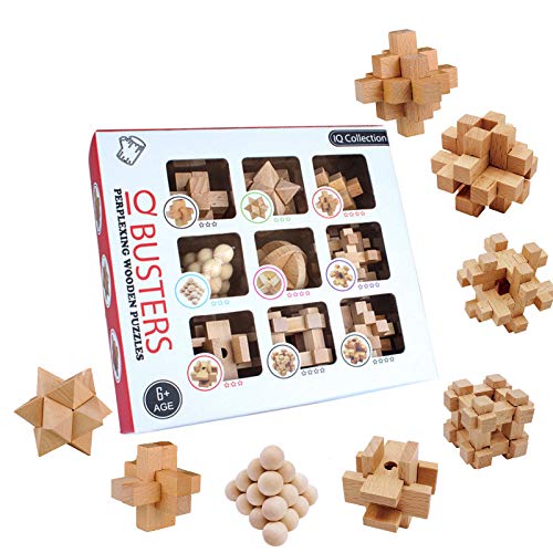 OBEST 9 Stück Knobelspiele Holz, Cast Puzzle Magic Lock, Holzpuzzle Verwendet für Gehirntraining, Intelligent Brain Teasers Holzpuzzle, 3D Mini Puzzle Denkspiele Spielzeug Geschenk für Kinder OBEST 9 Stück Knobelspiele Holz, Cast Puzzle Magic Lock, Holzpuzzle Verwendet für Gehirntraining, Intelligent Brain Teasers Holzpuzzle, 3D Mini Puzzle Denkspiele Spielzeug Geschenk für Kinder von OBEST